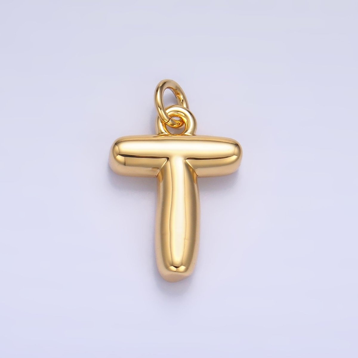 24K Gold Filled 17mm Initial Letter Chubby Balloon Charm | A1513 - A1525 - DLUXCA