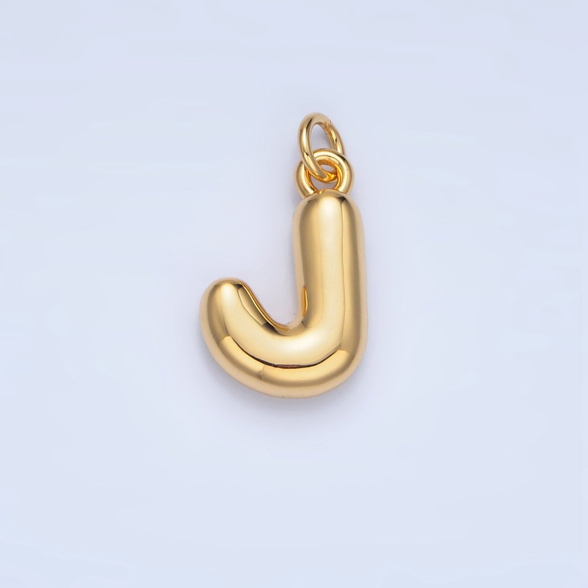 24K Gold Filled 17mm Initial Letter Chubby Balloon Charm | A1513 - A1525 - DLUXCA