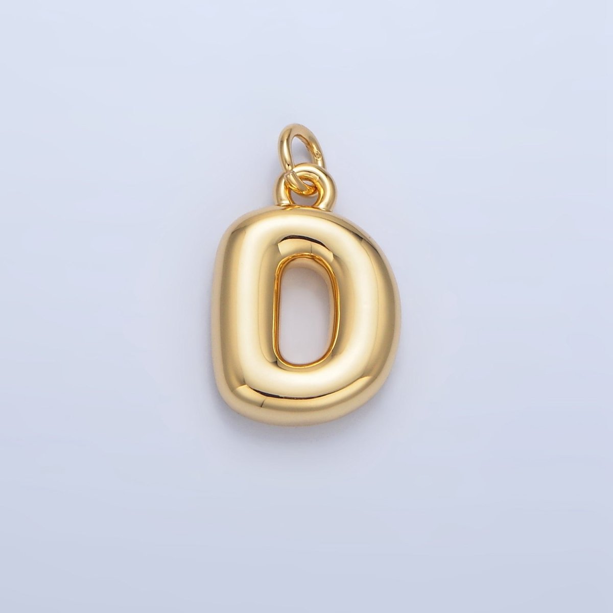 24K Gold Filled 17mm Initial Letter Chubby Balloon Charm | A1513 - A1525 - DLUXCA