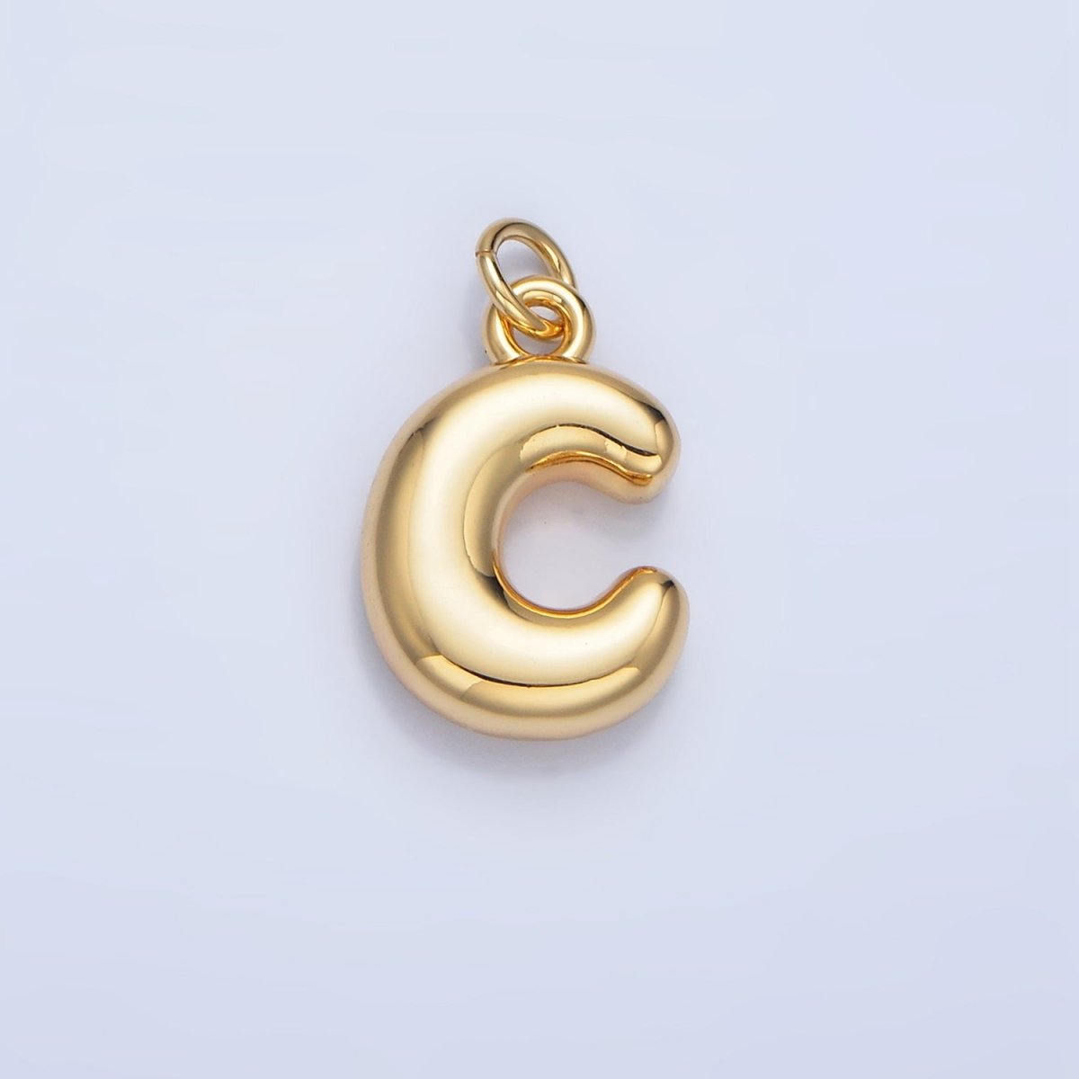 24K Gold Filled 17mm Initial Letter Chubby Balloon Charm | A1513 - A1525 - DLUXCA