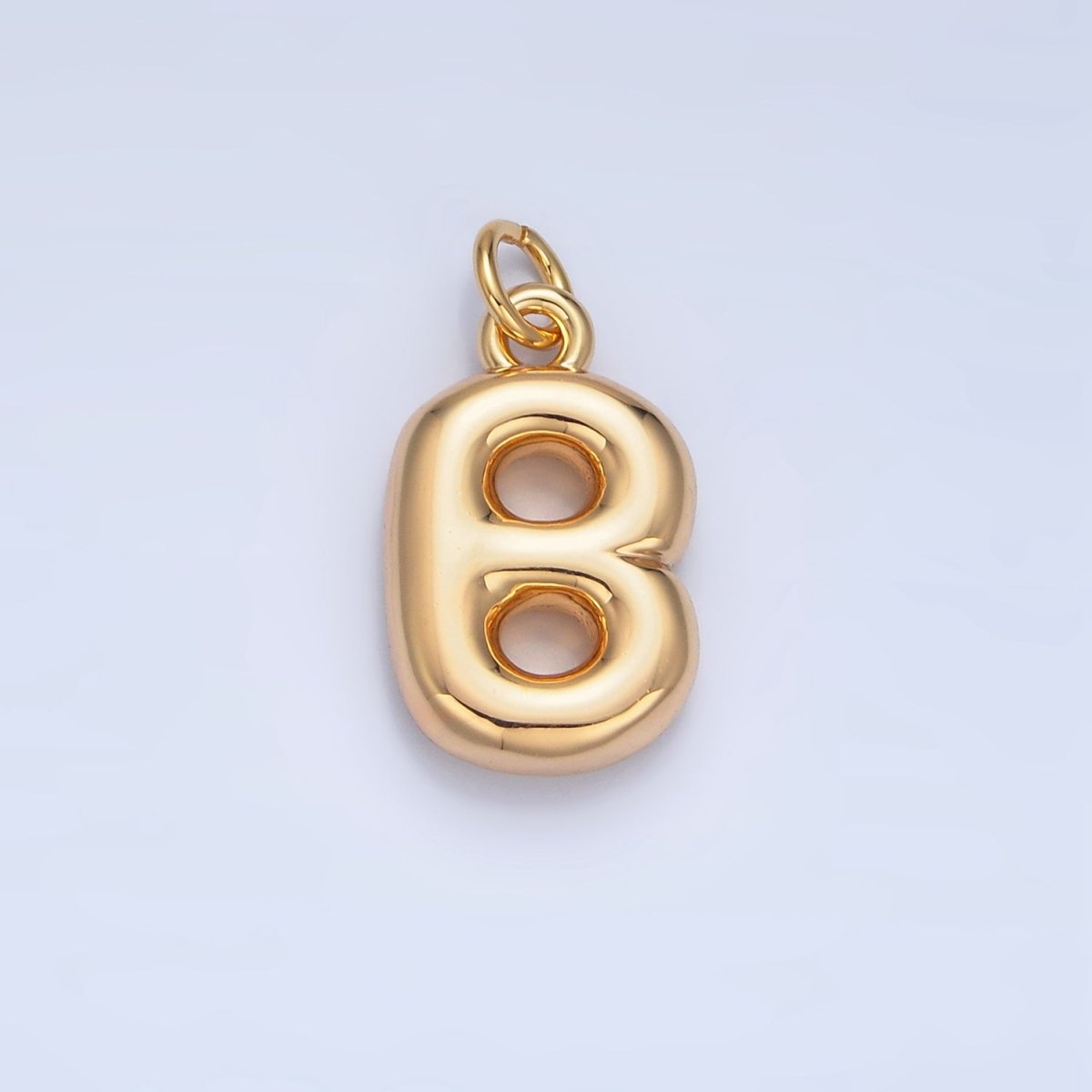 24K Gold Filled 17mm Initial Letter Chubby Balloon Charm | A1513 - A1525 - DLUXCA