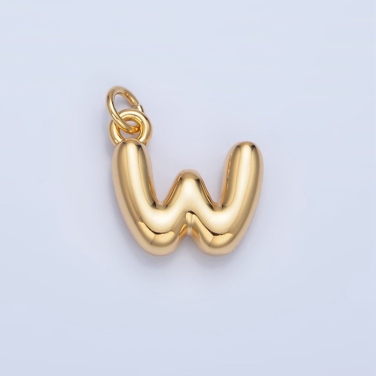 24K Gold Filled 17mm Initial Letter Chubby Balloon Charm | A1513 - A1525 - DLUXCA