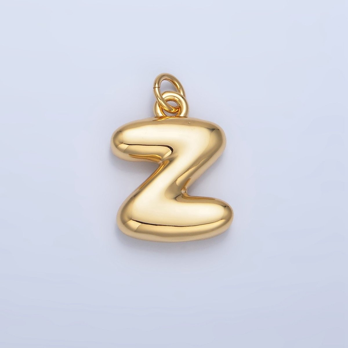 24K Gold Filled 17mm Initial Letter Chubby Balloon Charm | A1513 - A1525 - DLUXCA