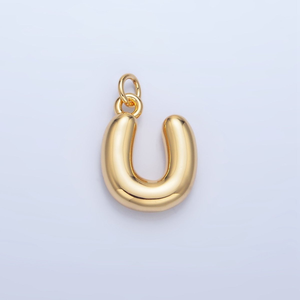 24K Gold Filled 17mm Initial Letter Chubby Balloon Charm | A1513 - A1525 - DLUXCA