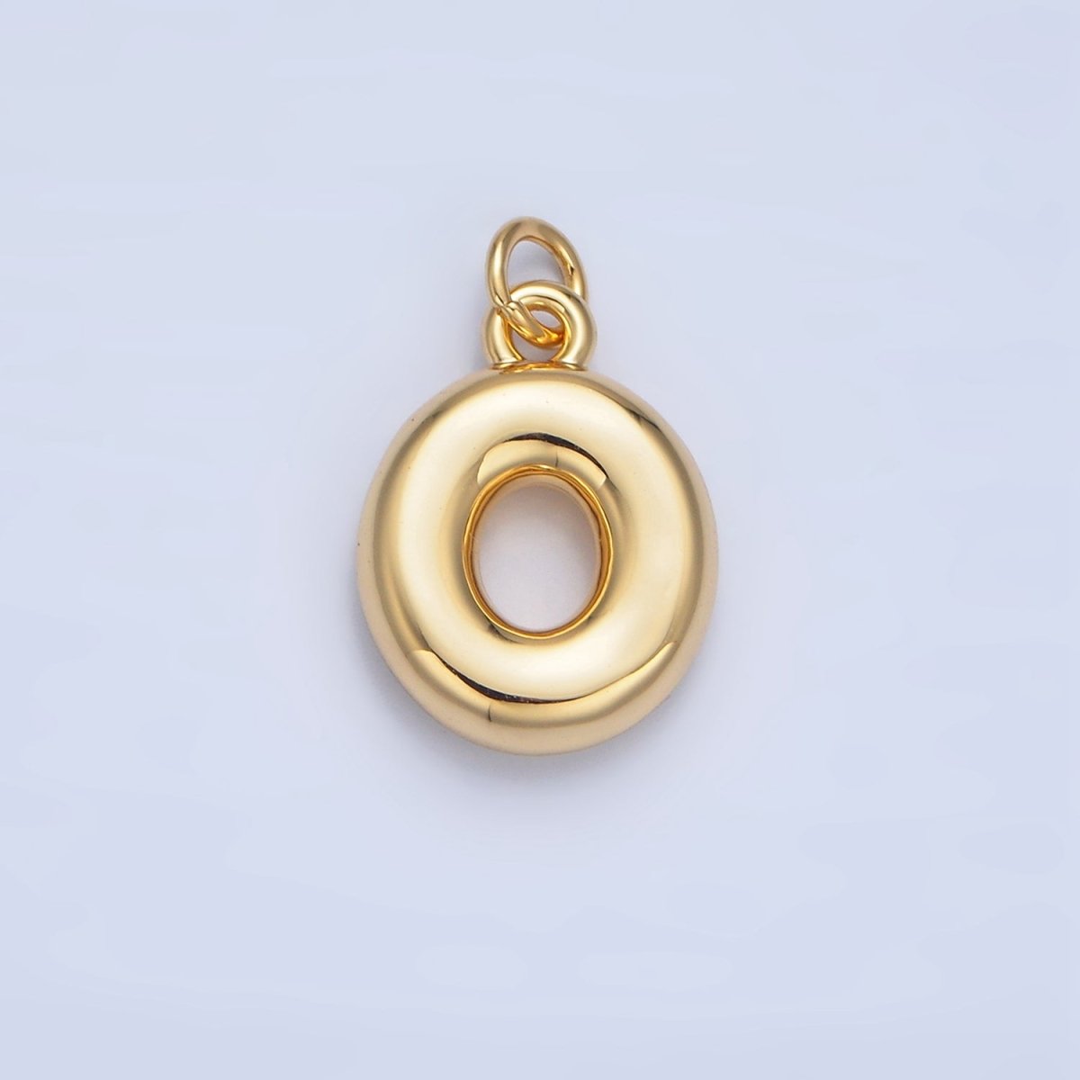 24K Gold Filled 17mm Initial Letter Chubby Balloon Charm | A1513 - A1525 - DLUXCA