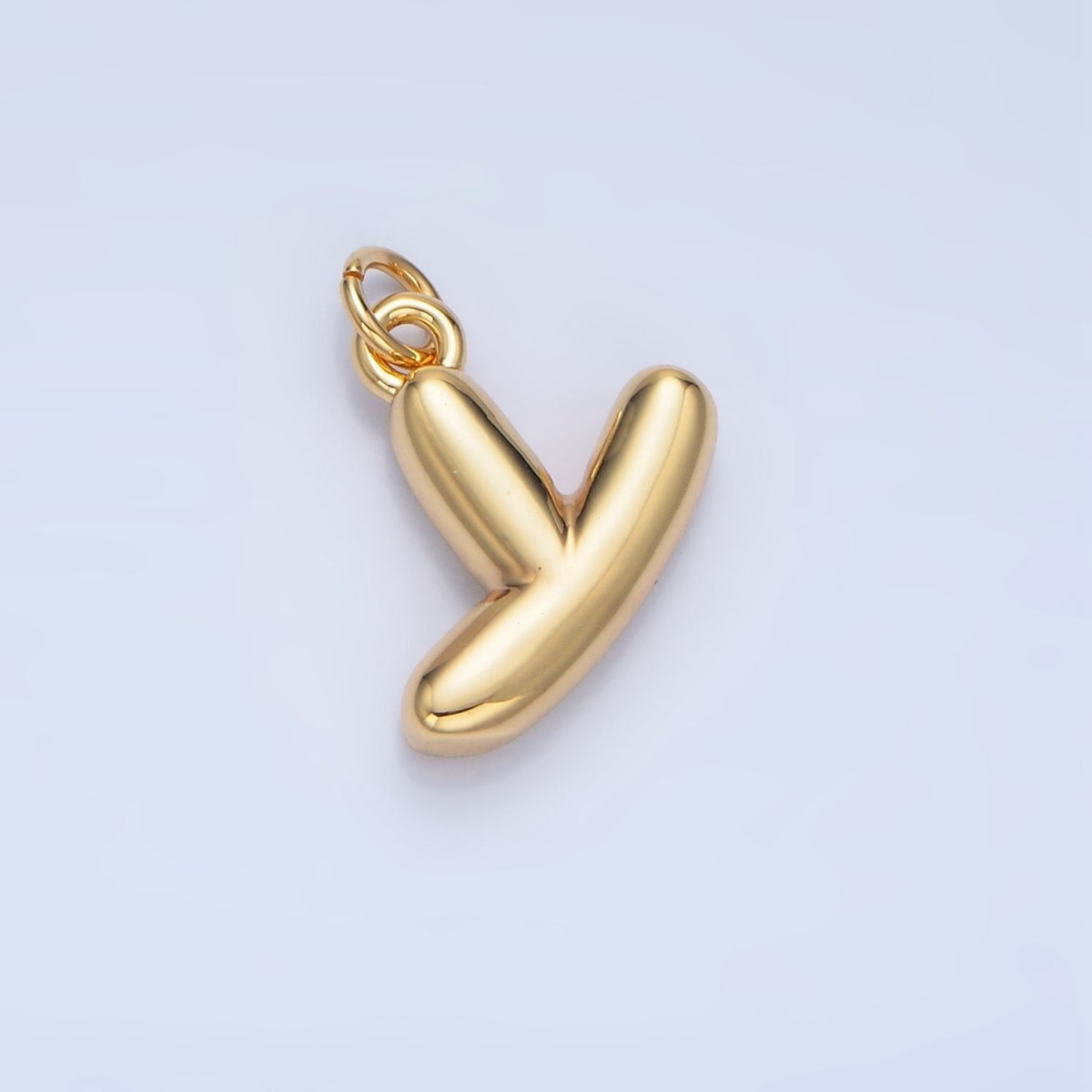 24K Gold Filled 17mm Initial Letter Chubby Balloon Charm | A1513 - A1525 - DLUXCA