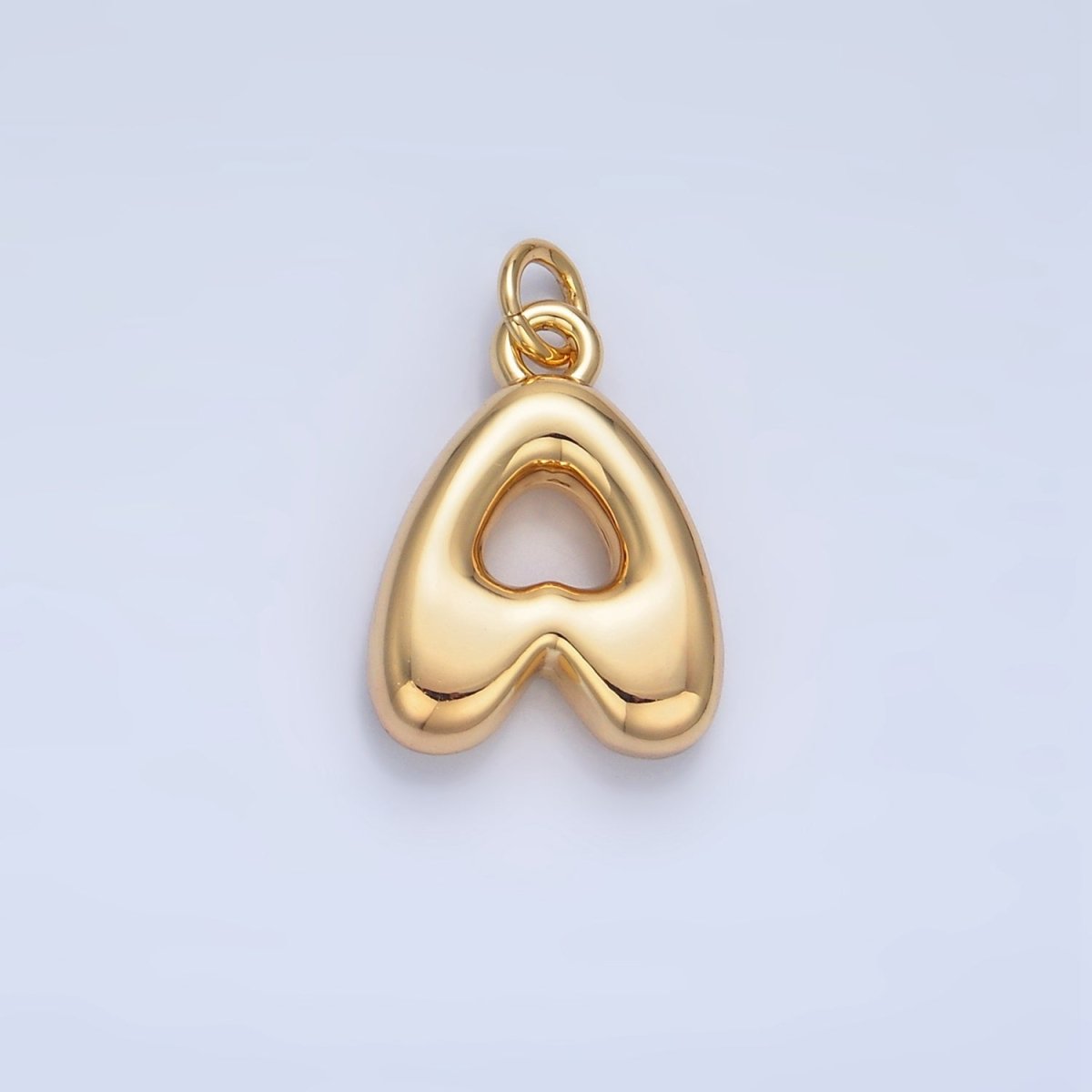 24K Gold Filled 17mm Initial Letter Chubby Balloon Charm | A1513 - A1525 - DLUXCA