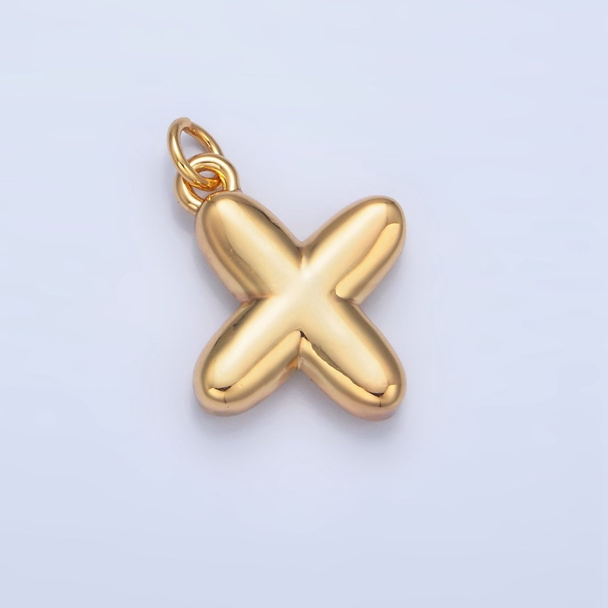 24K Gold Filled 17mm Initial Letter Chubby Balloon Charm | A1513 - A1525 - DLUXCA