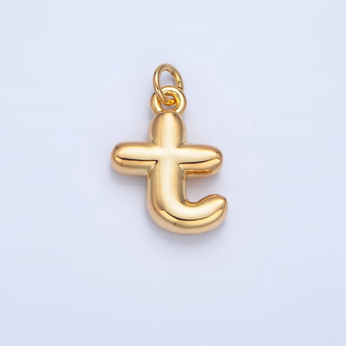 24K Gold Filled 17mm Initial Letter Chubby Balloon Charm | A1513 - A1525 - DLUXCA