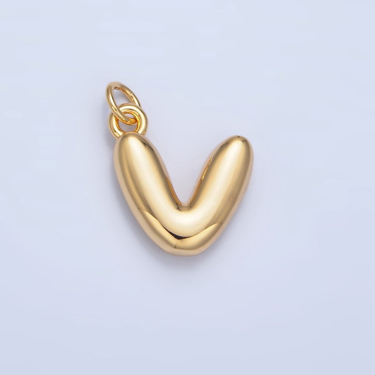 24K Gold Filled 17mm Initial Letter Chubby Balloon Charm | A1513 - A1525 - DLUXCA