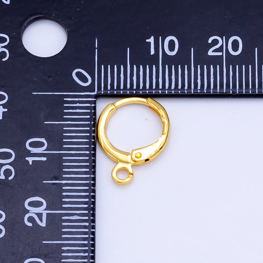 24K Gold Filled 17mm Minimalist Huggie Open Loop Drop Earring Findings | Z785 - DLUXCA