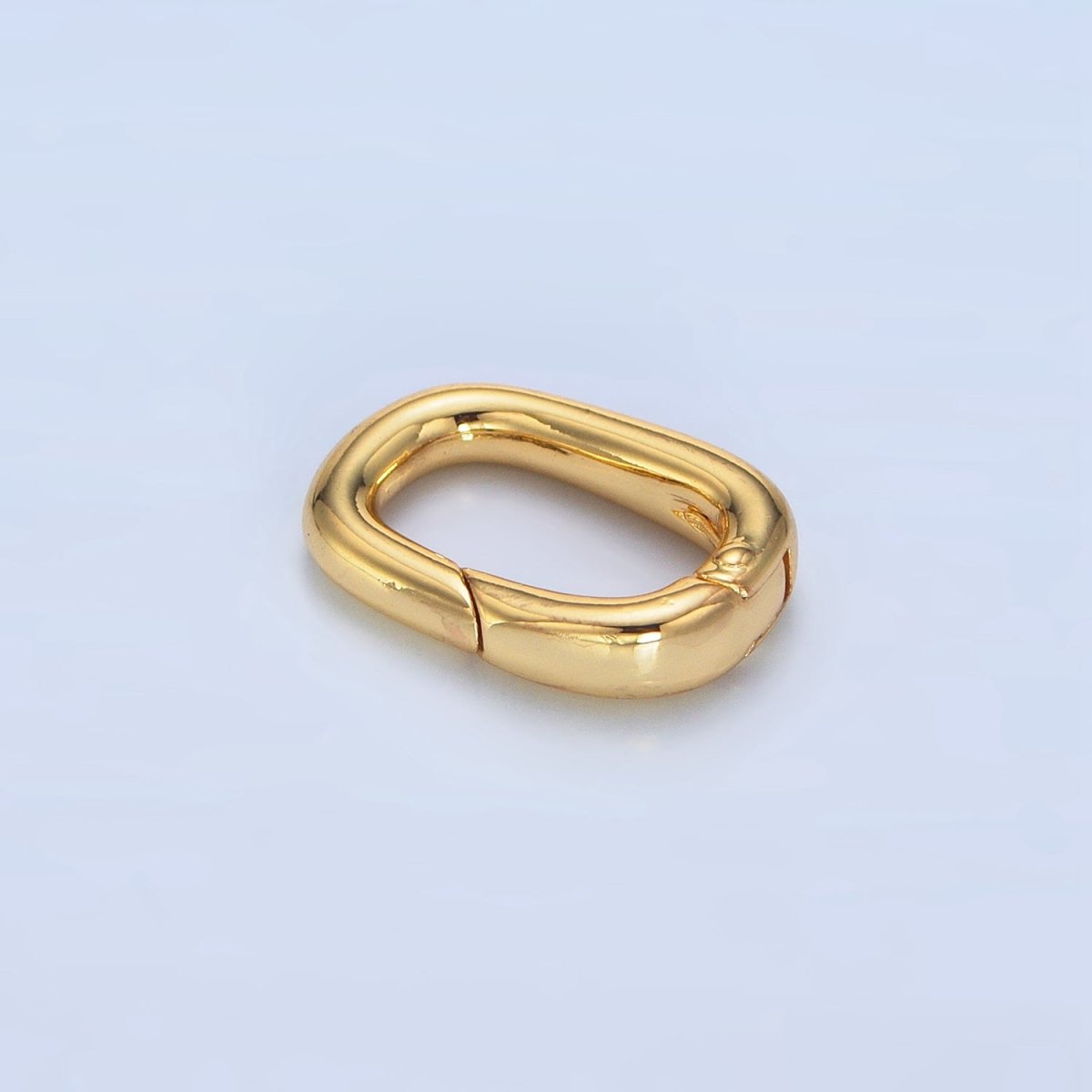 24K Gold Filled 17mm Minimalist Oval Push Gate Closure Findings in Gold & Silver | Z959 - DLUXCA