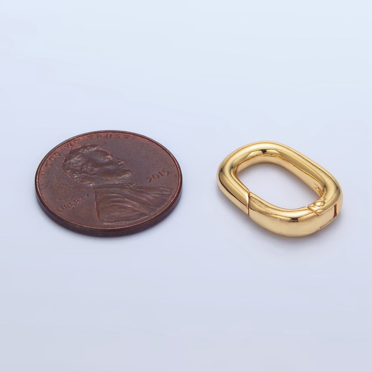 24K Gold Filled 17mm Minimalist Oval Push Gate Closure Findings in Gold & Silver | Z959 - DLUXCA