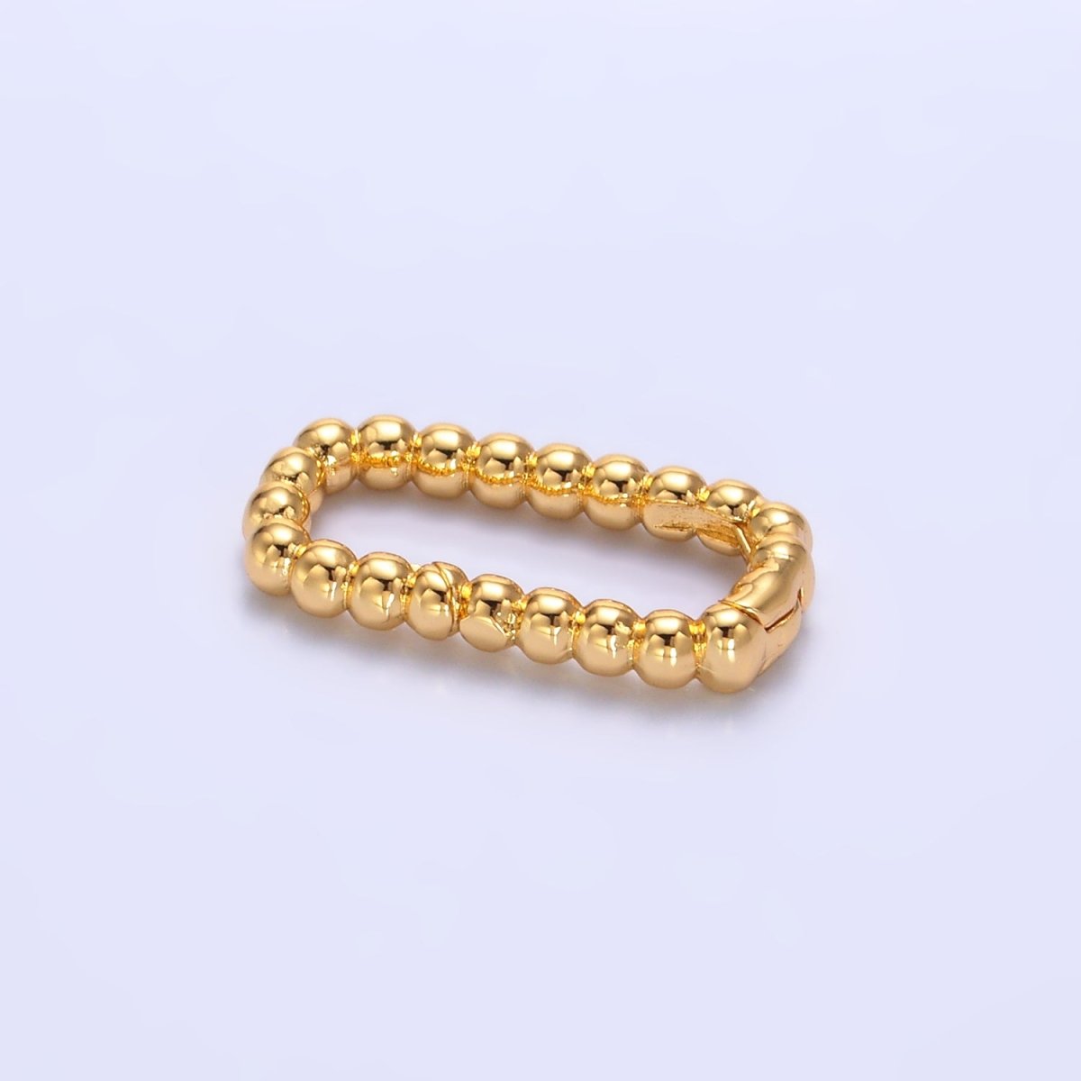 24K Gold Filled 18mm Beaded Bubble Push Rectangle Spring Gate Finding | Z1021 - DLUXCA