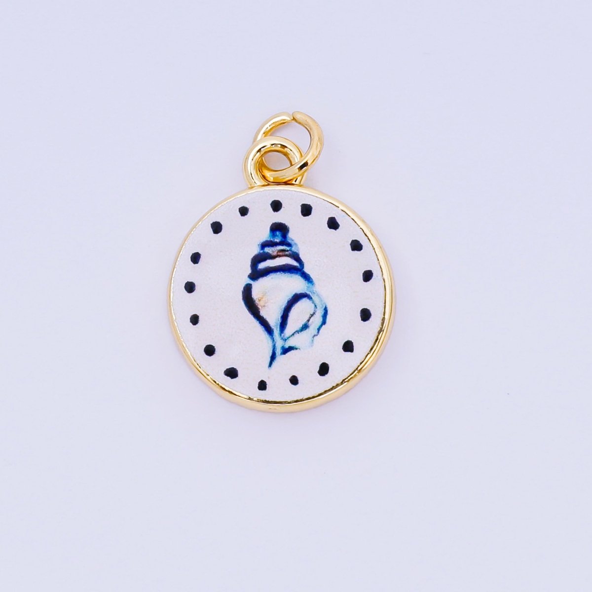 24K Gold Filled 18mm Enamel Art Beach Theme Charm in Palm Tree, Crab, Heart, Lemon, Crab, Sea Shell and Ribbon Bow | AJ - 515 AJ - 517 AJ - 519 AJ - 521 AJ - 531 AJ - 538 AJ - 541 AJ - 542 AJ - 543 AJ - 548 - DLUXCA