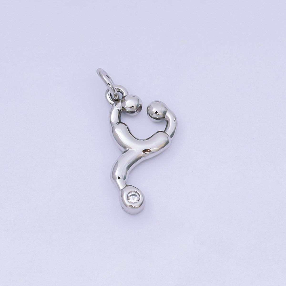 24K Gold Filled 18mm Medicine Stethoscope Multidimensional 3D Charm in Gold & Silver | AJ479 - DLUXCA