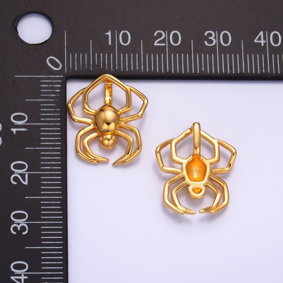 24K Gold Filled 18mm Minimalist Spider Insect Animal Charm | AA1062 - DLUXCA