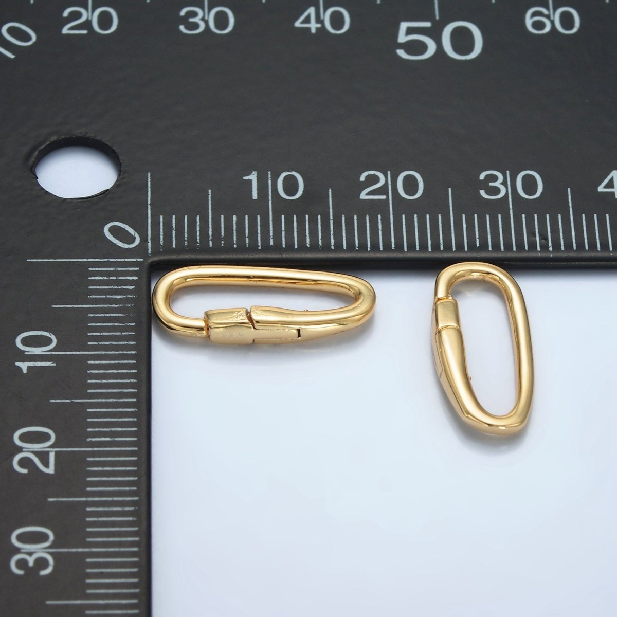 24K Gold Filled 18mm Push Gate Oblong Minimalist Findings | Z1005 - DLUXCA