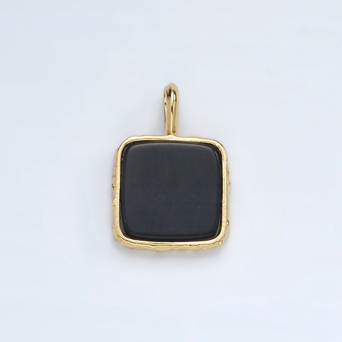 24K Gold Filled 18mm Square Natural Gemstone Pendant | AA1358 - AA1364 - DLUXCA