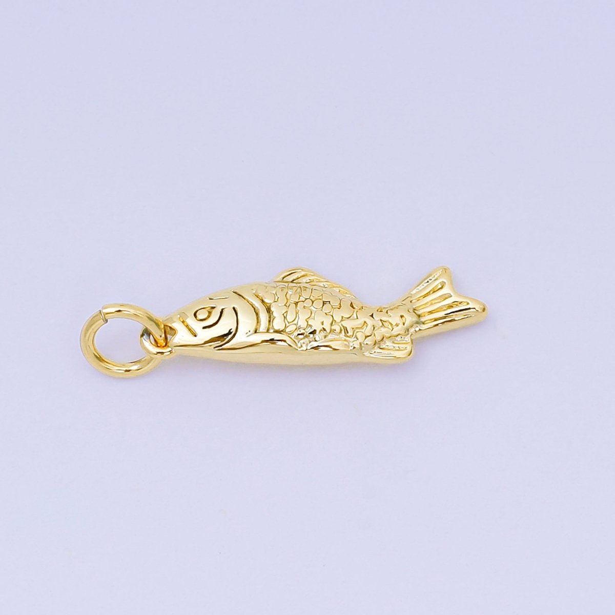 24K Gold Filled 19.5mm Aqua Sea Fish Charm | AJ - 381 - DLUXCA