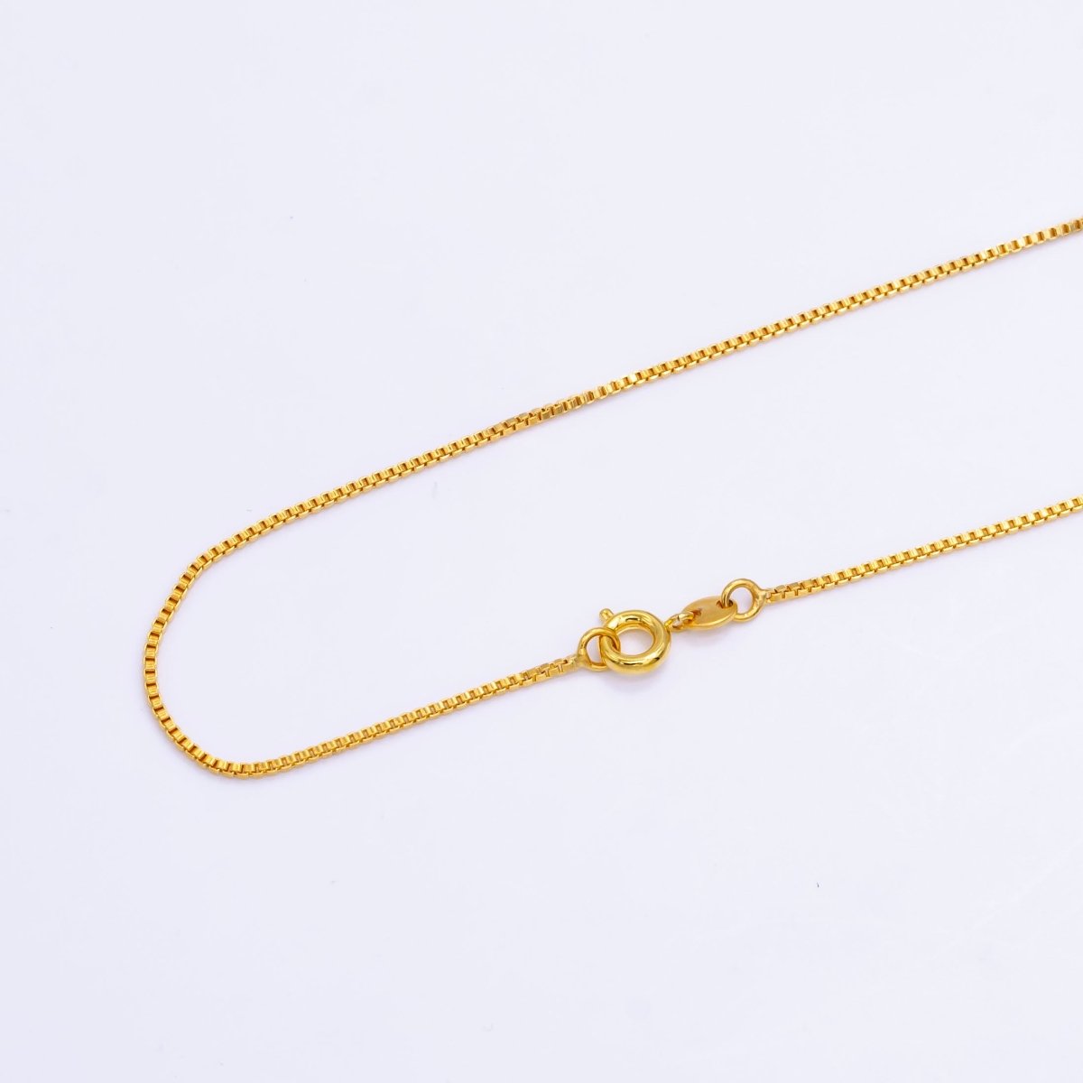 24K Gold Filled 1mm Box Chain 21 Inch Necklace | WA-2512 - DLUXCA