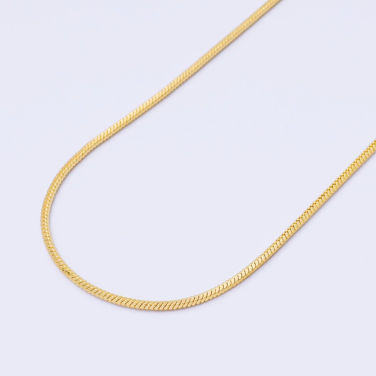 24K Gold Filled 1mm Classic Cocoon Herringbone Snake Chain 20 Inches Necklace | WA - 3834 - DLUXCA
