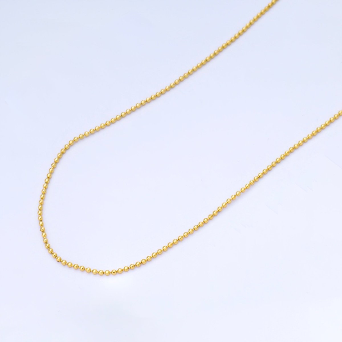 24K Gold Filled 1mm Mini Bead Unfinished Chain by Yard | Roll - 1749 - DLUXCA