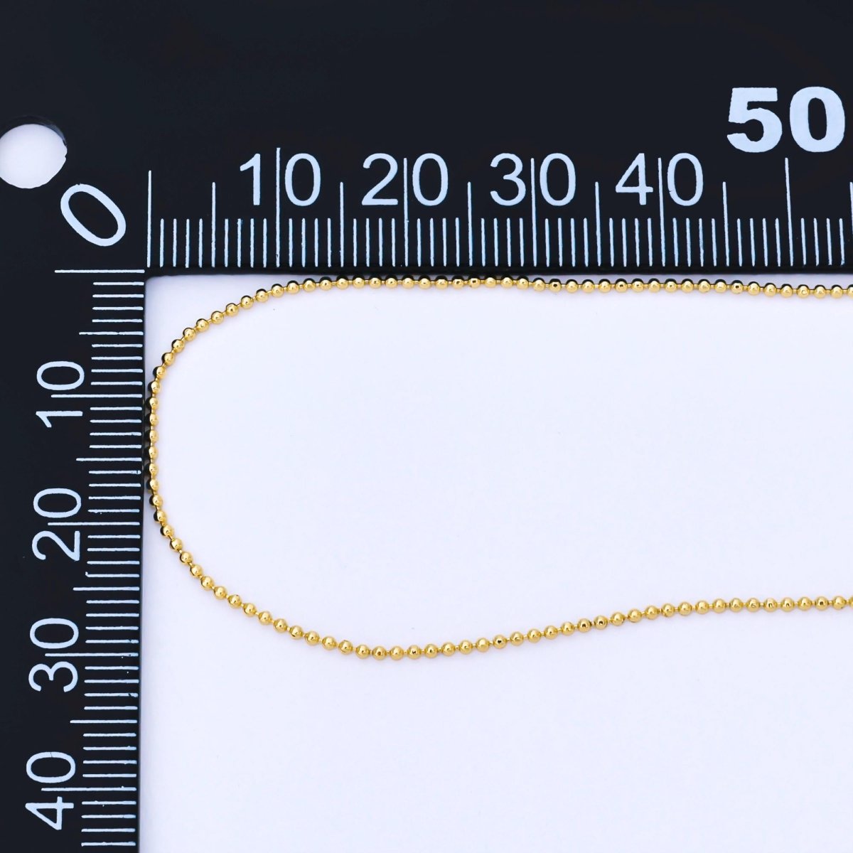 24K Gold Filled 1mm Mini Bead Unfinished Chain by Yard | Roll - 1749 - DLUXCA