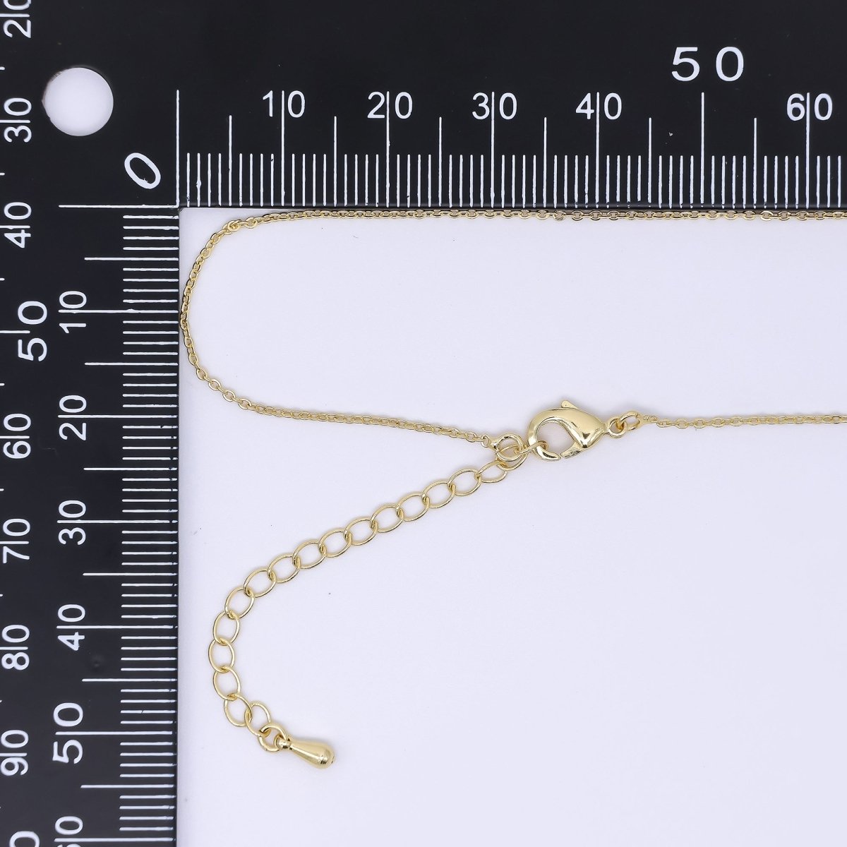 24K Gold Filled 1mm Minimalist Cable Chain 18 Inch Necklace w. Extender | WA - 3241 - DLUXCA