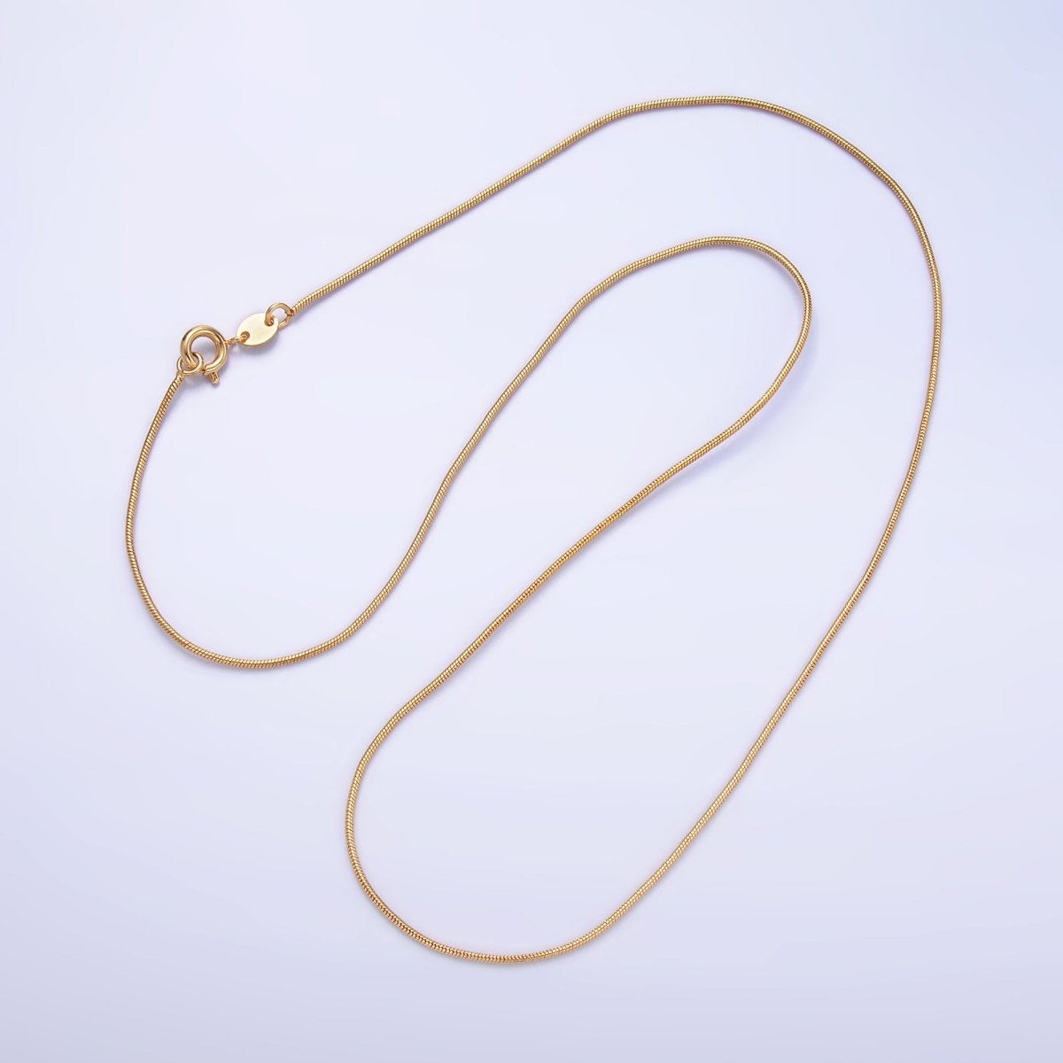 24K Gold Filled 1mm Snake Chain 18 Inch, 20 Inch Necklace | WA - 2751 WA - 2752 - DLUXCA