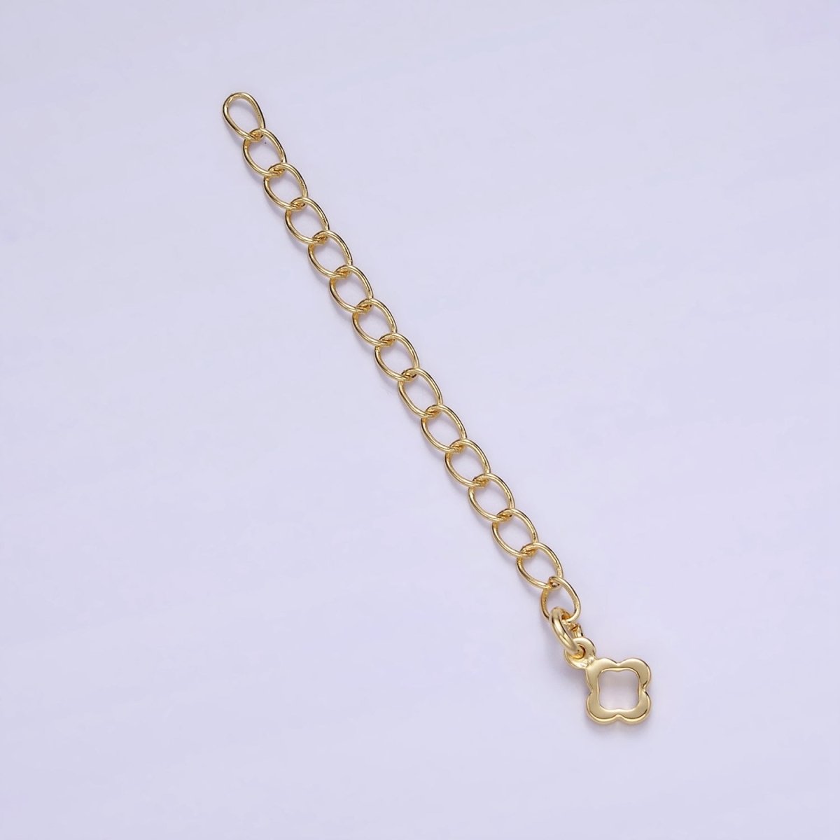 24K Gold Filled 2 Inches Chain Extender Open Clover Leaf Drop Findings | Z991 - DLUXCA