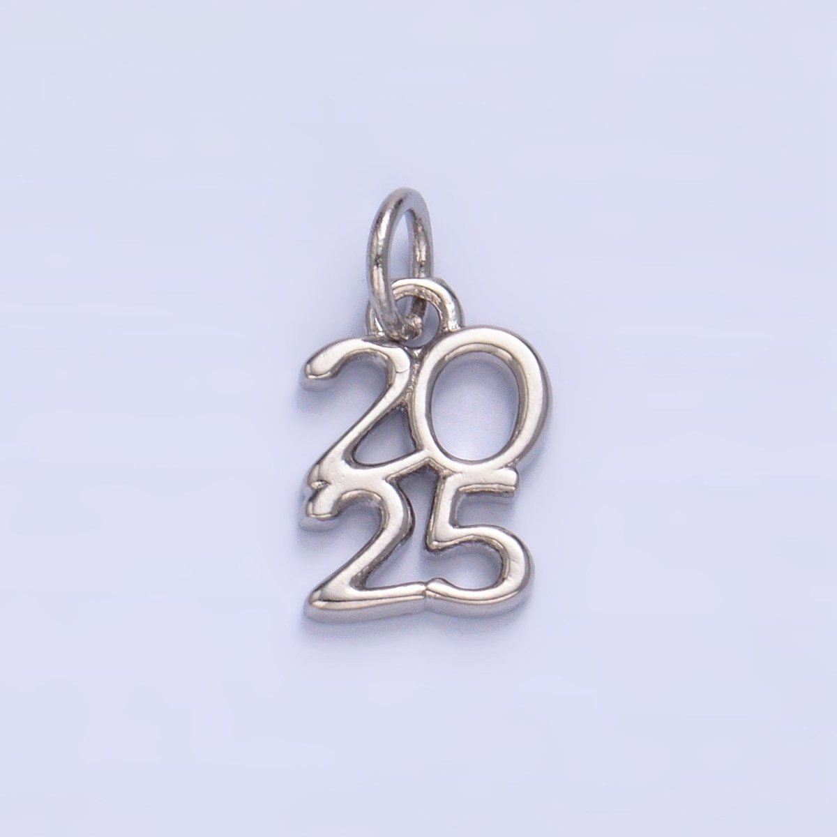 24K Gold Filled "2025" Year Script Minimalist Charm in Gold & Silver | E663 - DLUXCA