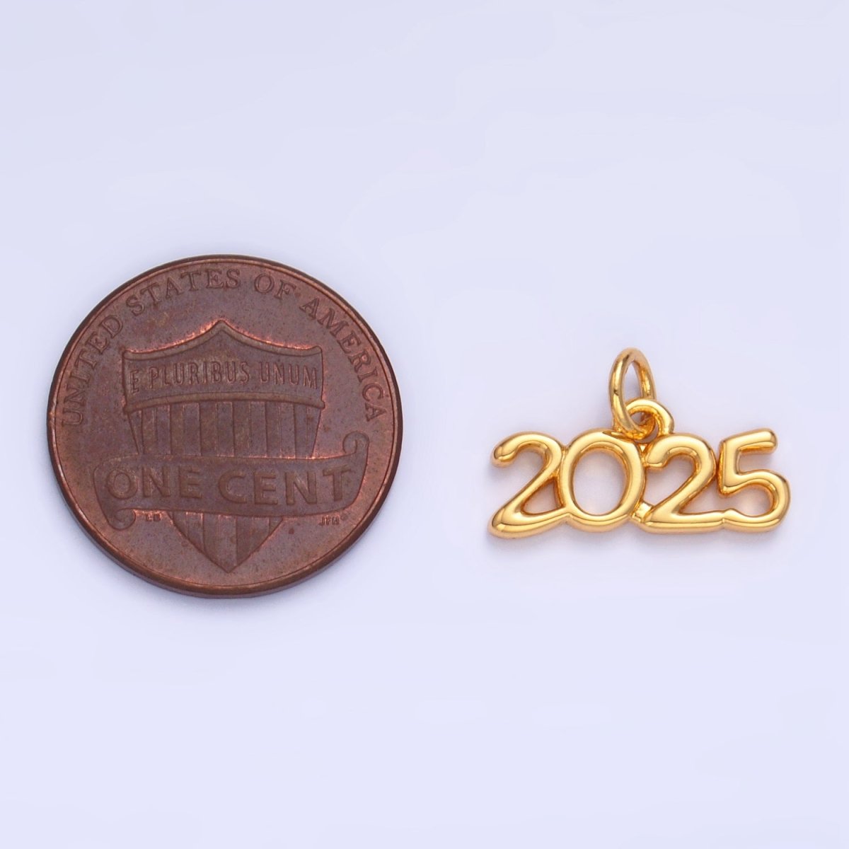 24K Gold Filled "2025" Year Script Minimalist Charm in Gold & Silver | M023 - DLUXCA