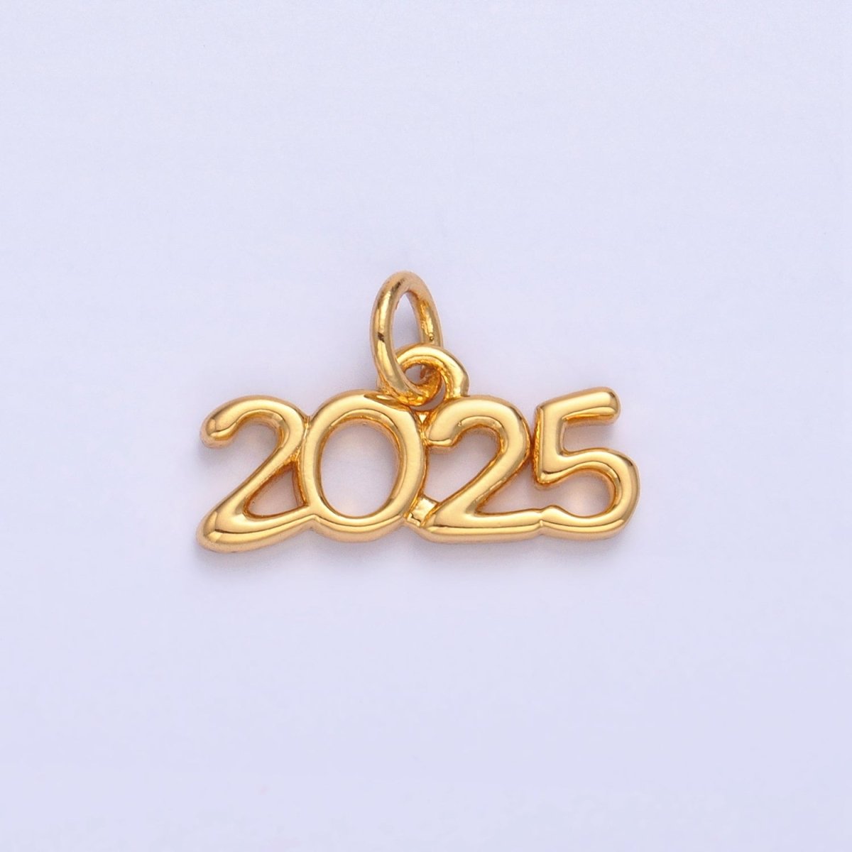 24K Gold Filled "2025" Year Script Minimalist Charm in Gold & Silver | M023 - DLUXCA