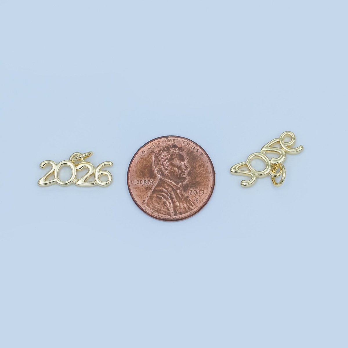 24K Gold Filled "2026" Year Script Minimalist Charm | N095 - DLUXCA