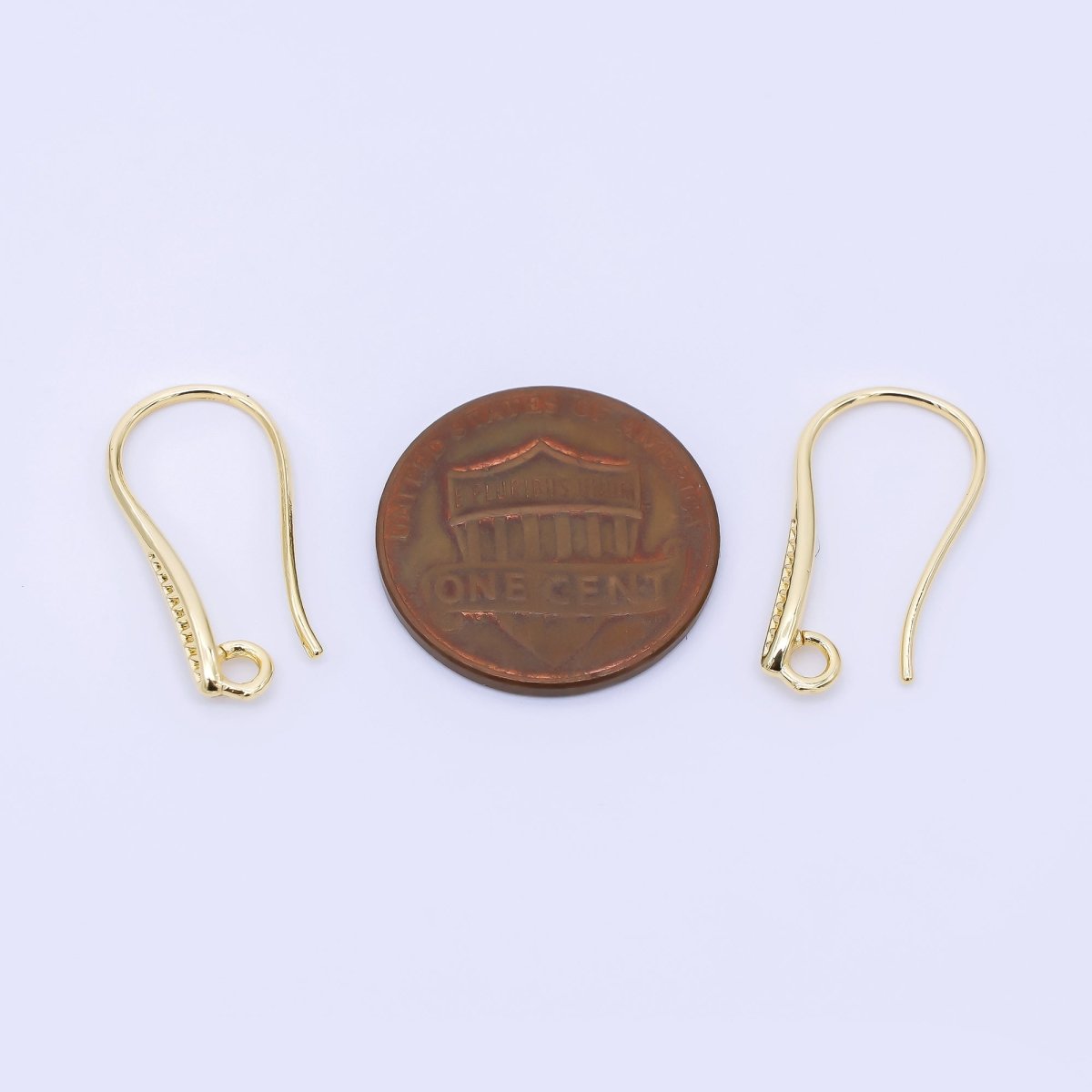 24K Gold Filled 20.5mm Minimalist Fish Hook Earring Findings in Gold & Silver | Z1290 Z1291 - DLUXCA