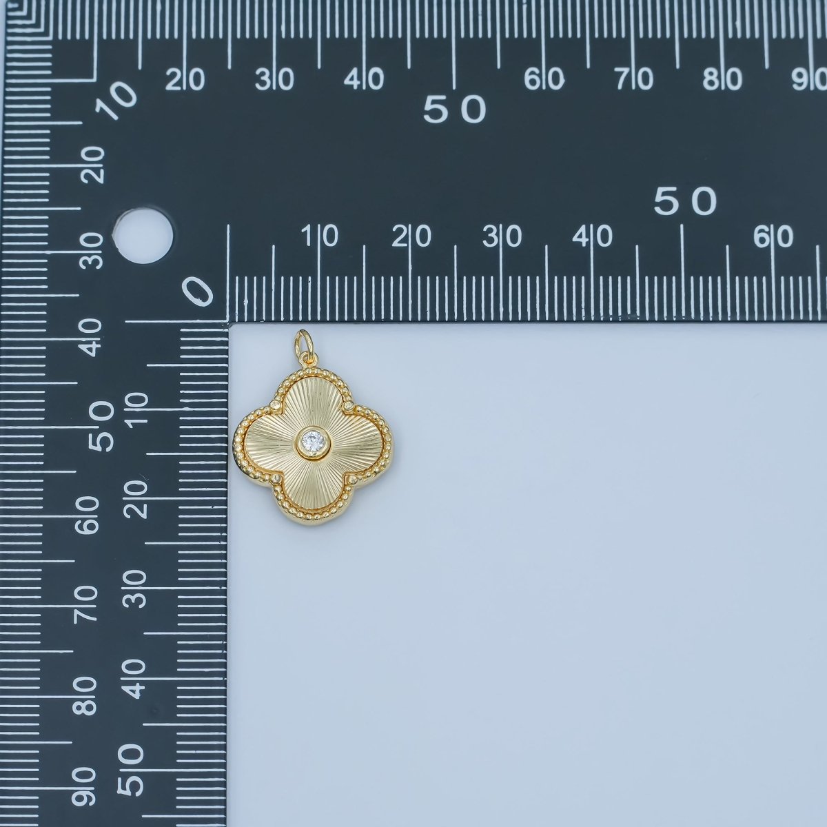 24K Gold Filled 20mm CZ Sunburst Flower Charm | M186 - DLUXCA