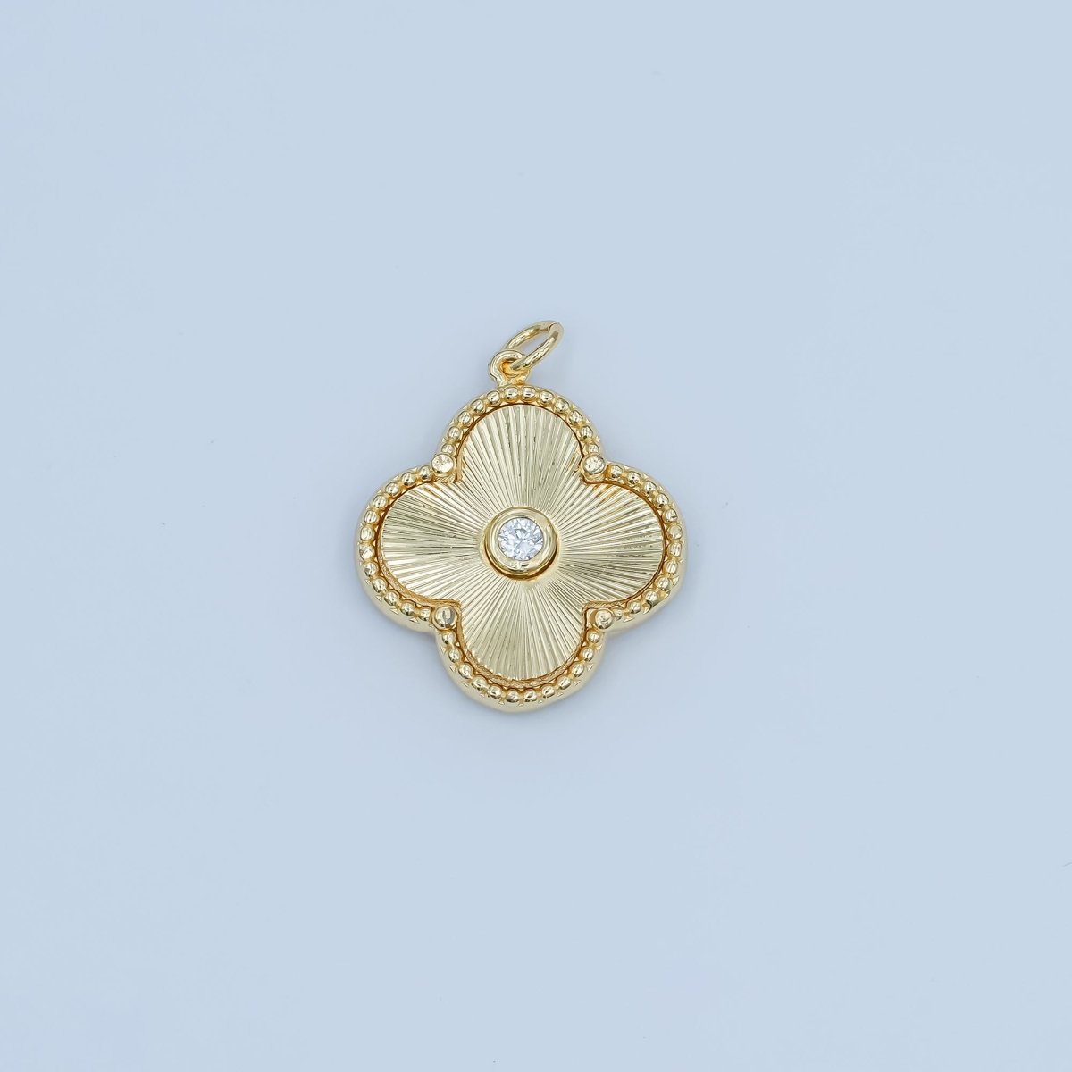 24K Gold Filled 20mm CZ Sunburst Flower Charm | M186 - DLUXCA