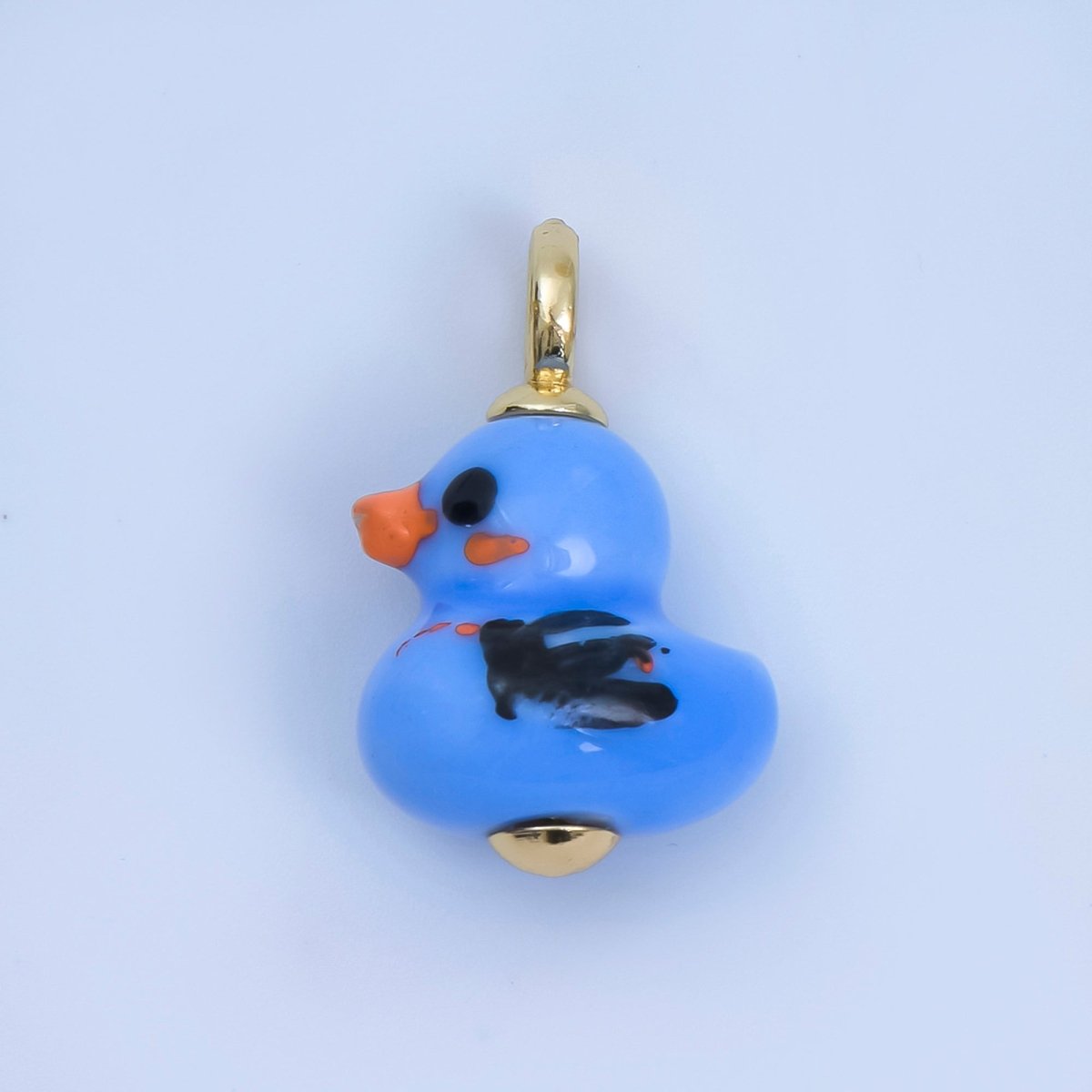 24K Gold Filled 20mm Duck Bird Ceramic Porcelain Drop Pendant | C953 - C959 - DLUXCA