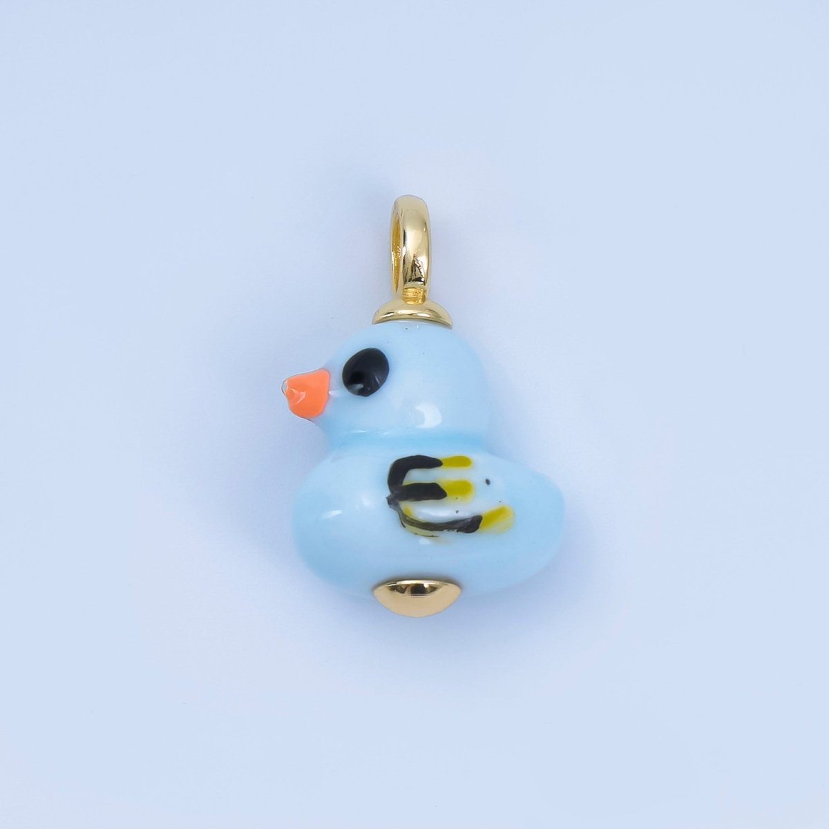 24K Gold Filled 20mm Duck Bird Ceramic Porcelain Drop Pendant | C953 - C959 - DLUXCA