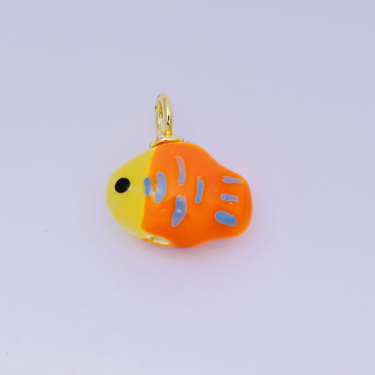 24K Gold Filled 20mm Green, Orange, Teal Ceramic Sea Creature Fish Charm | AF1261 AF1262 - DLUXCA