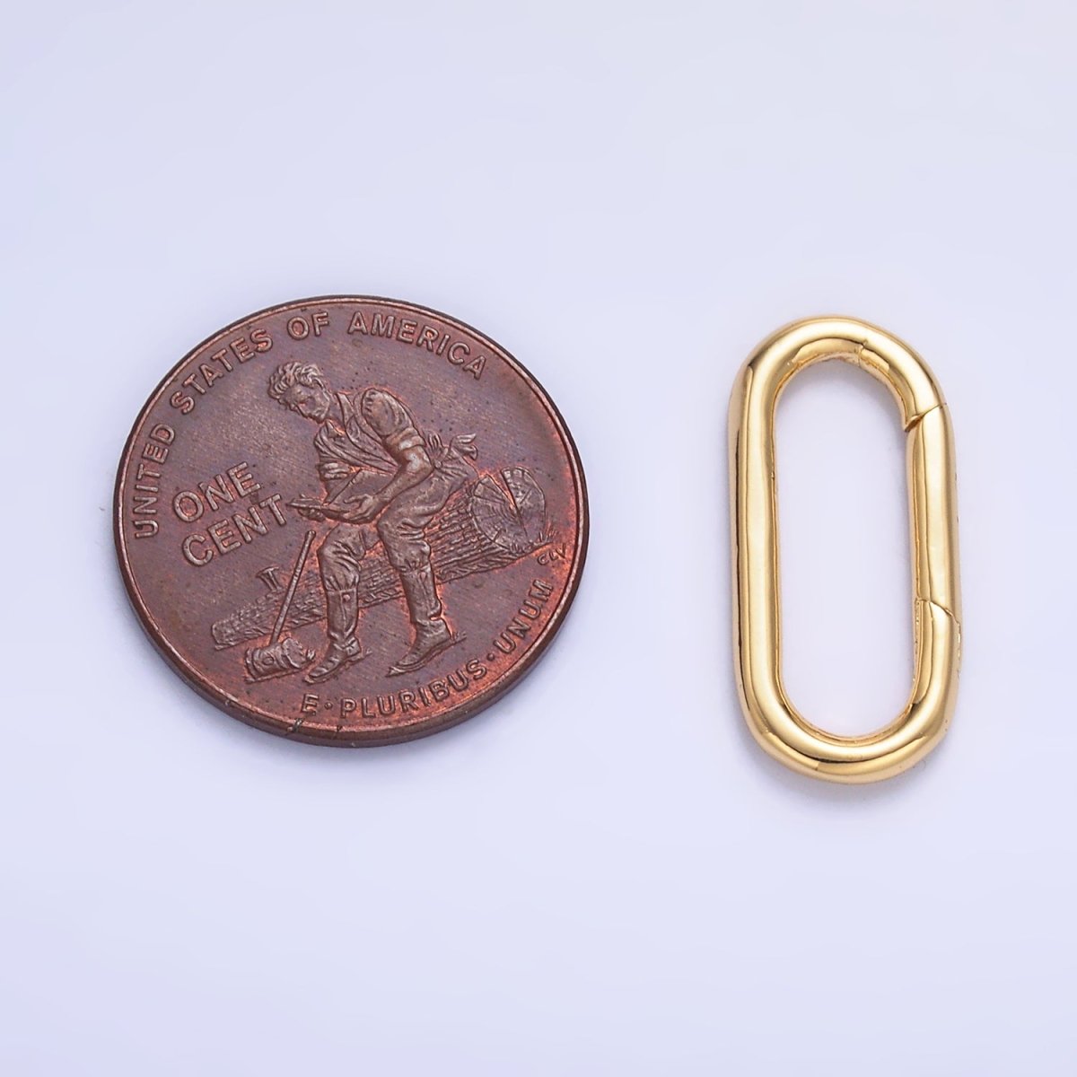 24K Gold Filled 20mm Minimalist Oblong Pull Gate Findings | Z1044 - DLUXCA