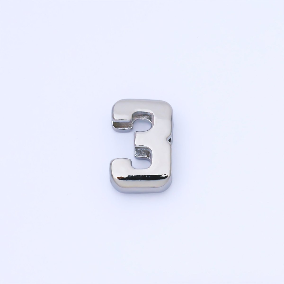 24K Gold Filled 20mm Minimalist Sport Number 0 - 9 Numerology Bead in Silver & Gold | B489 - B850 - DLUXCA