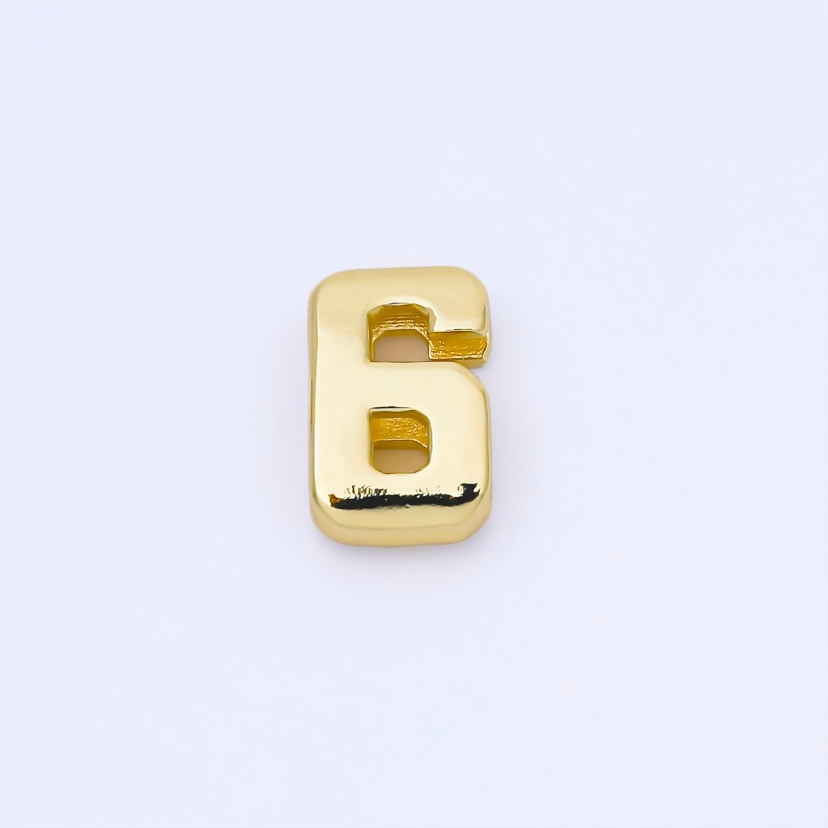 24K Gold Filled 20mm Minimalist Sport Number 0 - 9 Numerology Bead in Silver & Gold | B489 - B850 - DLUXCA