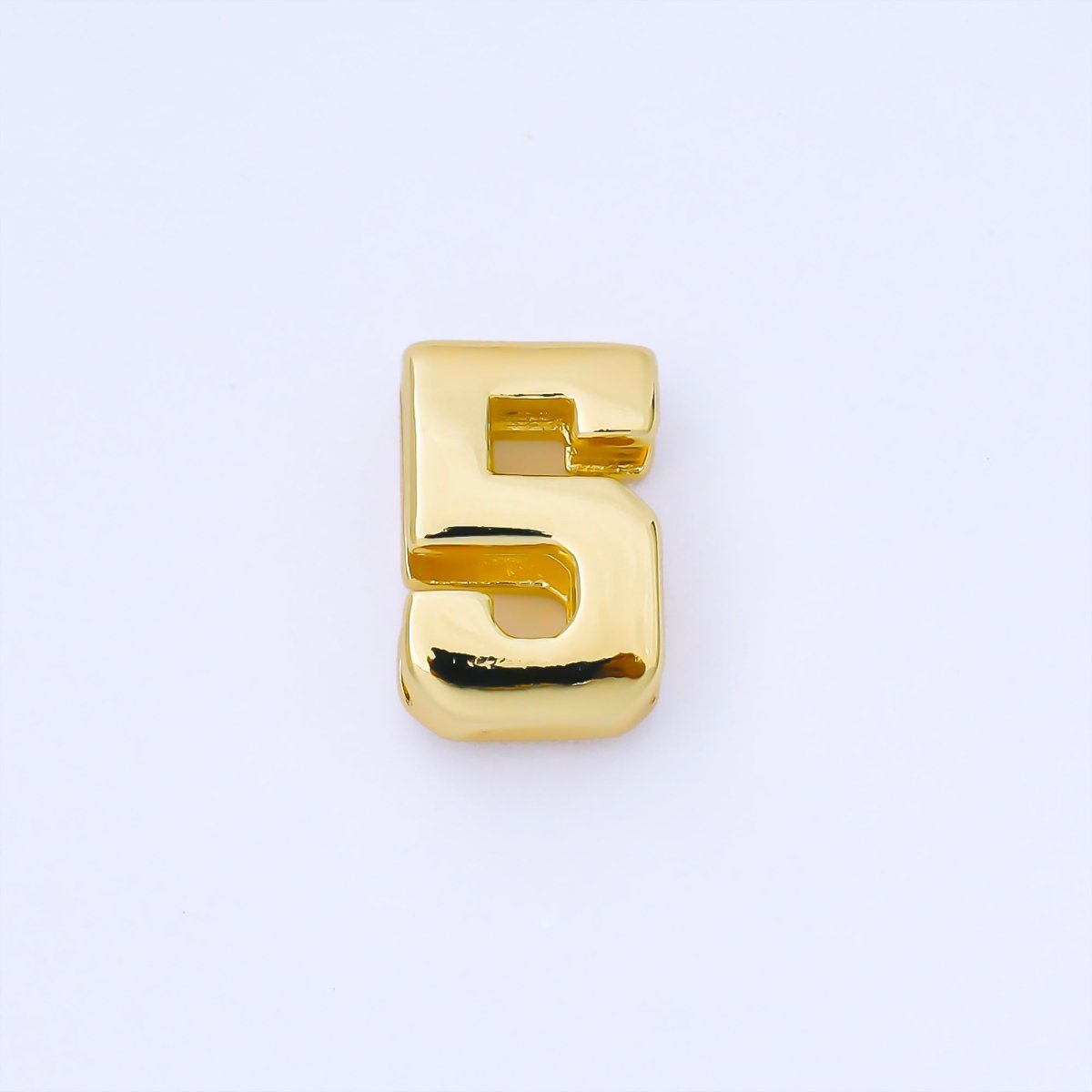 24K Gold Filled 20mm Minimalist Sport Number 0 - 9 Numerology Bead in Silver & Gold | B489 - B850 - DLUXCA