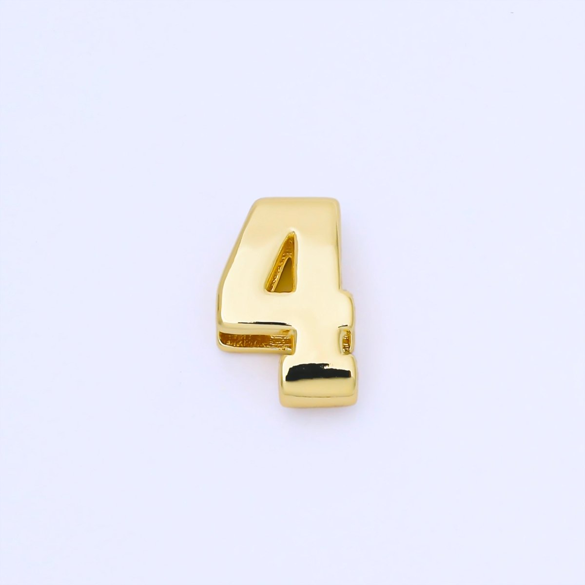 24K Gold Filled 20mm Minimalist Sport Number 0 - 9 Numerology Bead in Silver & Gold | B489 - B850 - DLUXCA
