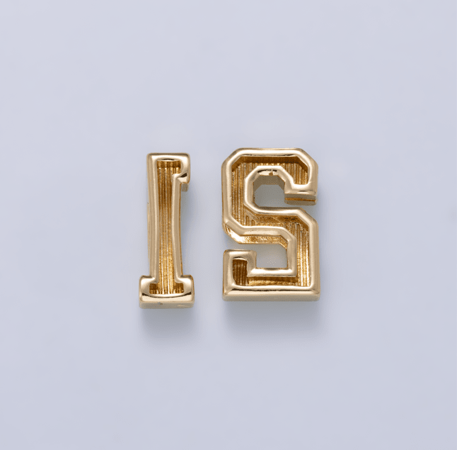24K Gold Filled 20mm Minimalist Sport Number Numerology Bead | Beads-00478 Beads-00479 - DLUXCA