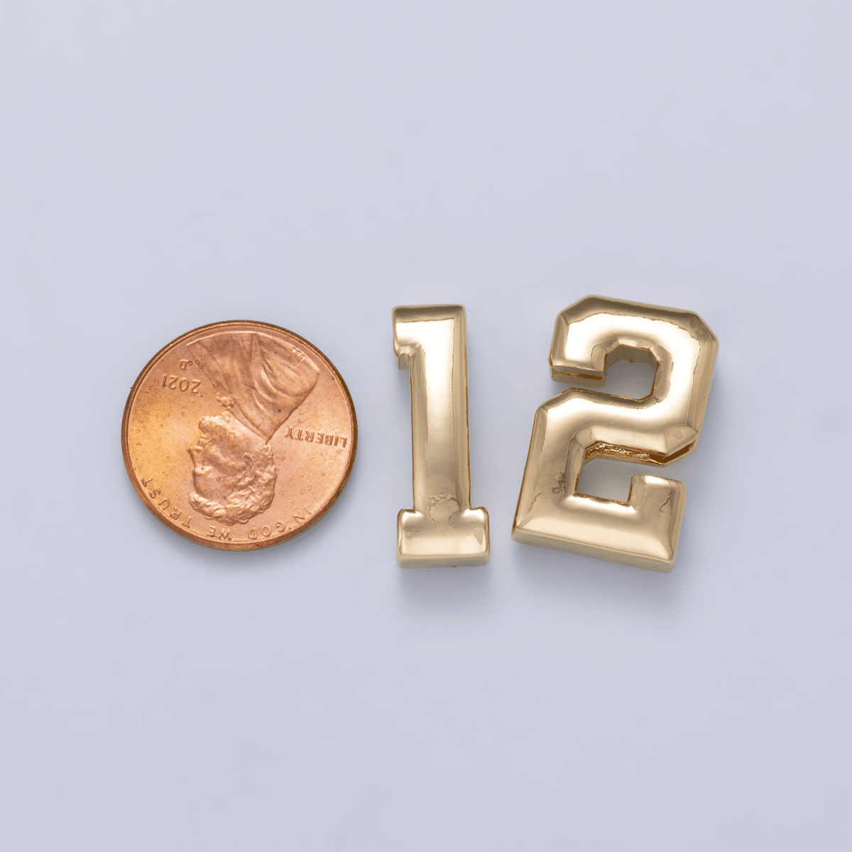 24K Gold Filled 20mm Minimalist Sport Number Numerology Bead | Beads-00478 Beads-00479 - DLUXCA