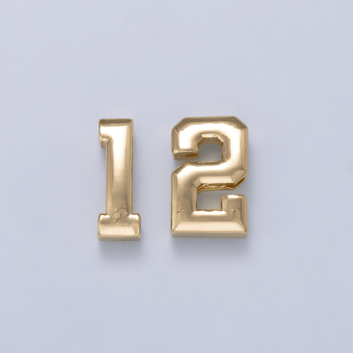 24K Gold Filled 20mm Minimalist Sport Number Numerology Bead | Beads-00478 Beads-00479 - DLUXCA