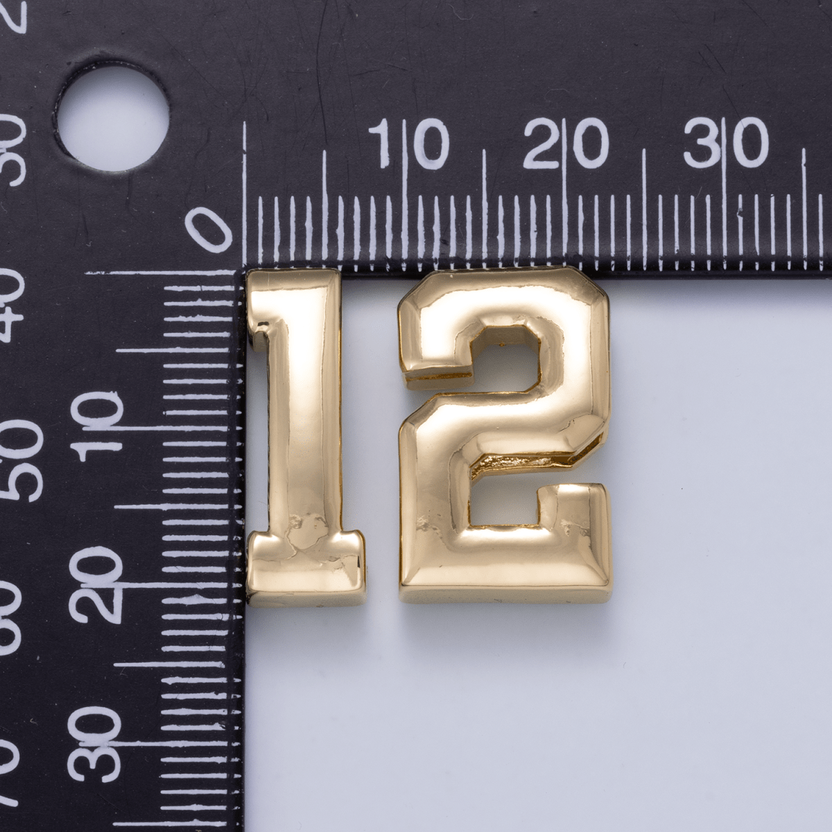 24K Gold Filled 20mm Minimalist Sport Number Numerology Bead | Beads-00478 Beads-00479 - DLUXCA